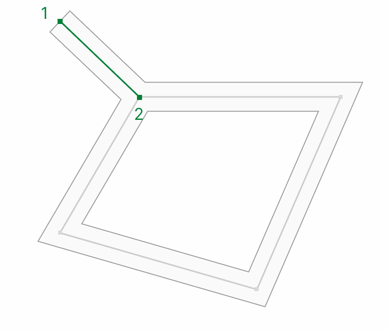 First segment that the algorithm explores with its two endpoints